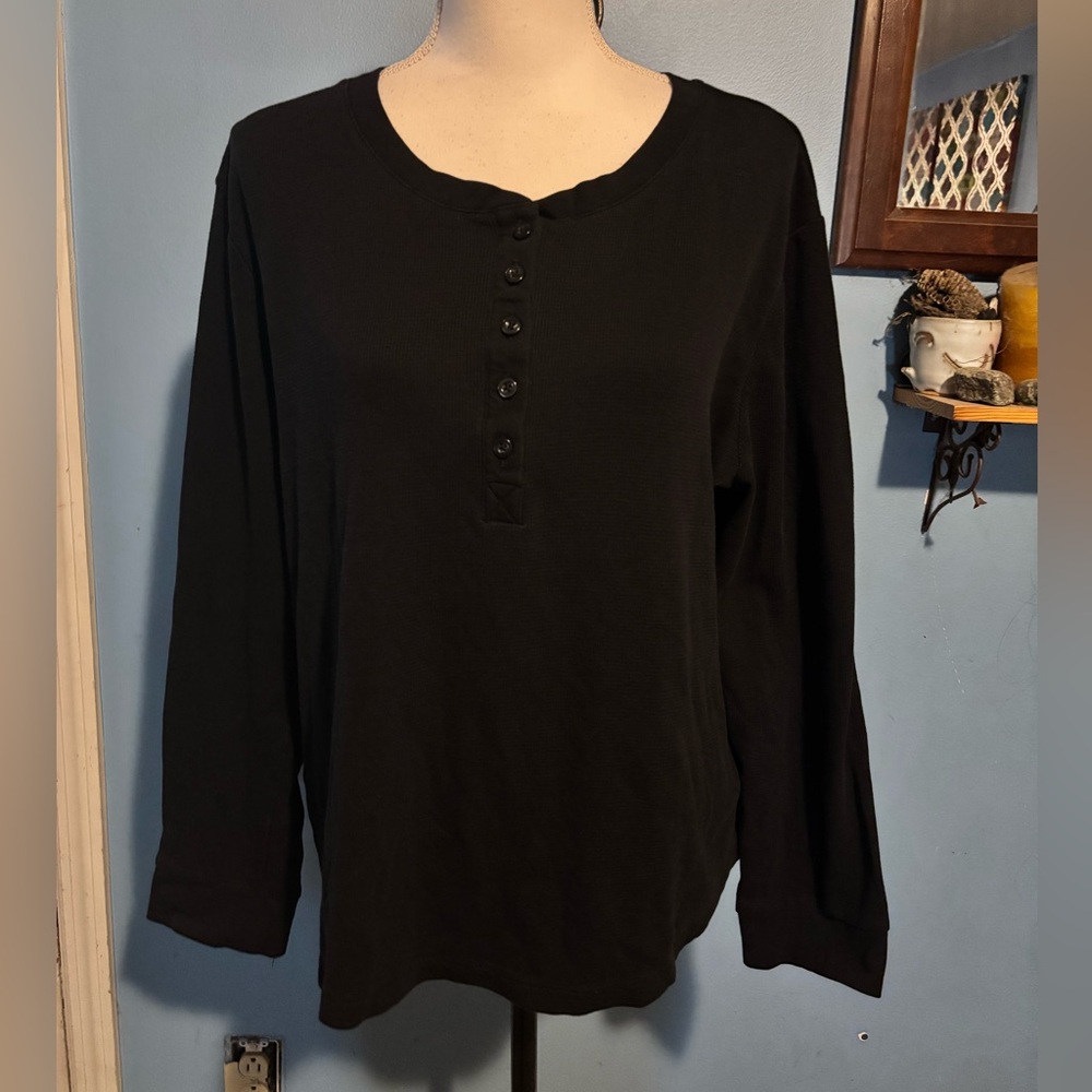 Gap, Comfy, Black, Henley